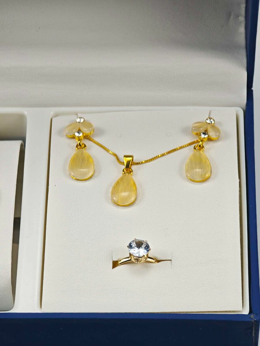 Coffret Bijoux et Montre Dorés