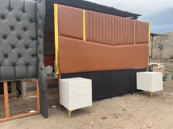 Headboard and side drawers