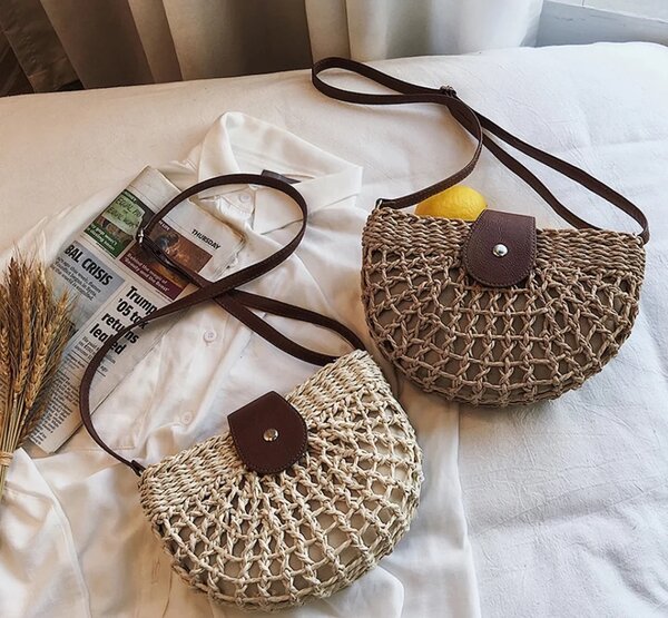 Sac bandoulière en paille