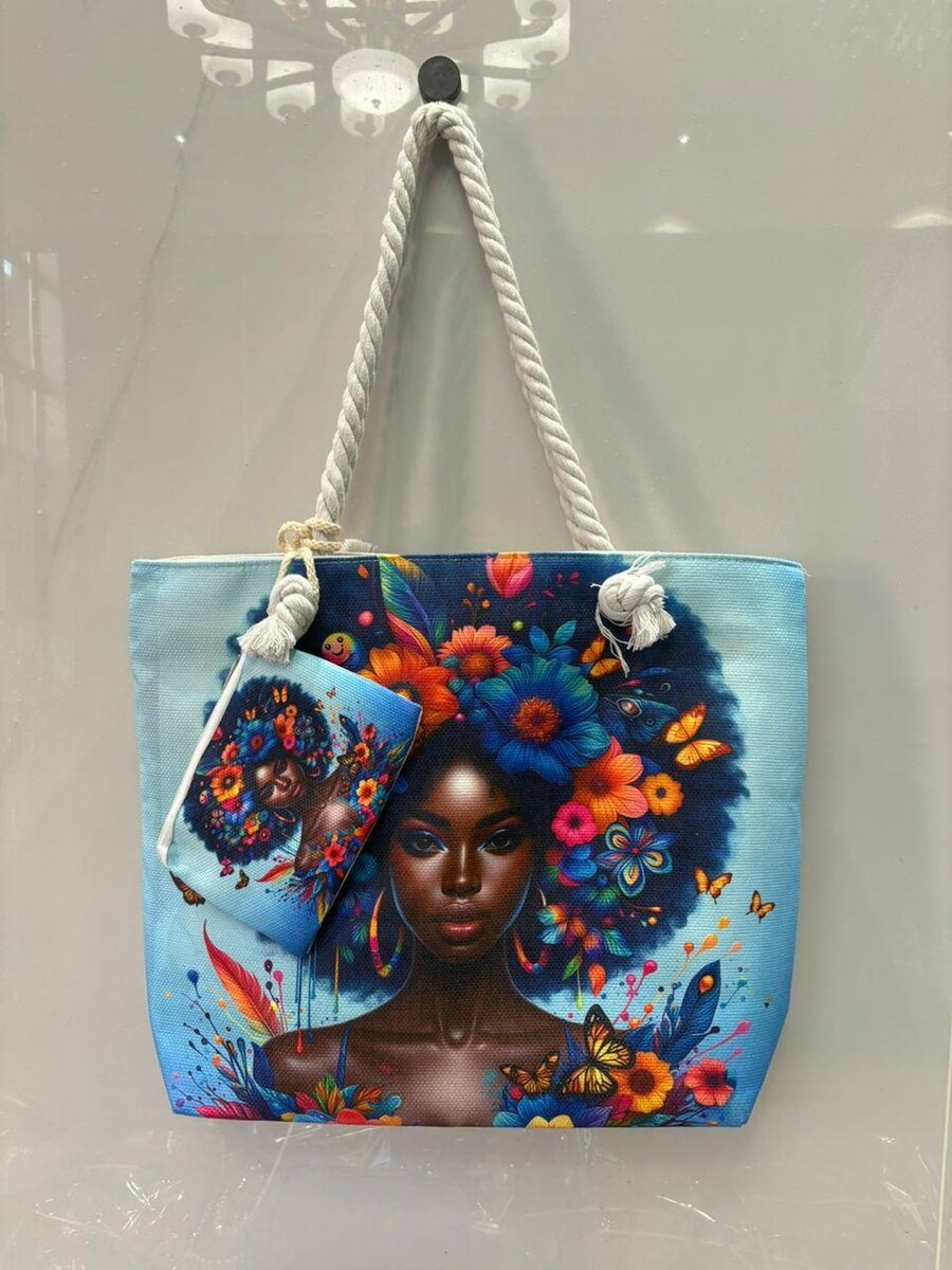 Stylish Illustrated Tote Bag Set