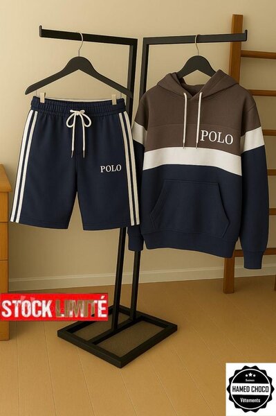 Ensemble Hoodie et Shorts Polo