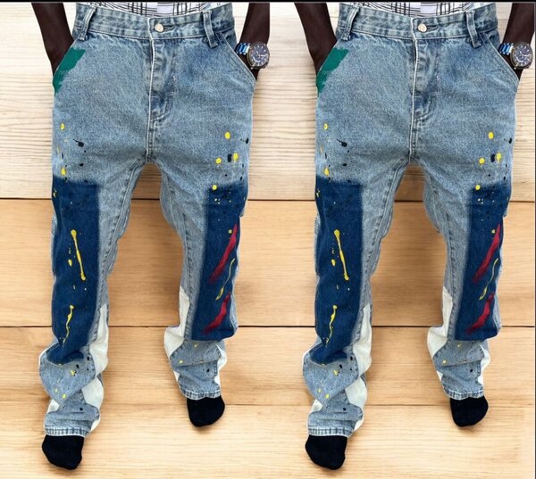 Jean décontracté peint