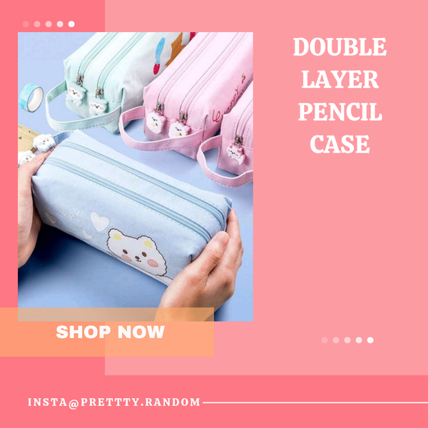 Double layer pencil pouch