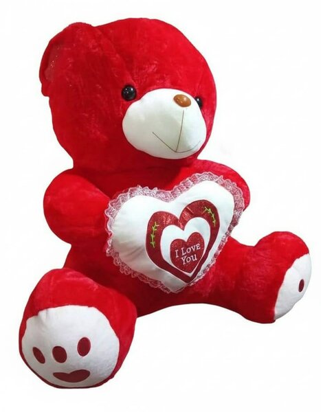 Ours en peluche rouge avec cœur