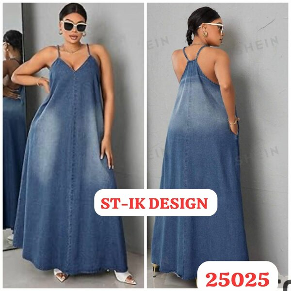 Robe longue en jean tendance