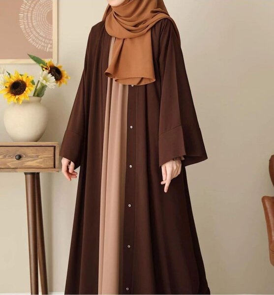 Chocolaty Abaya with inner attached