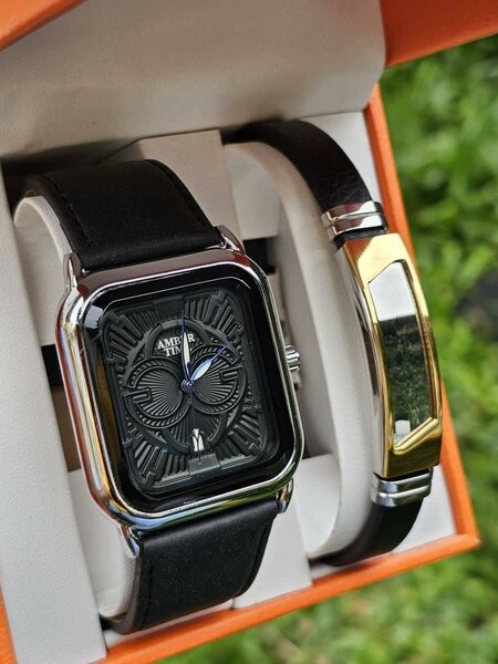 Montre homme élégante cuir