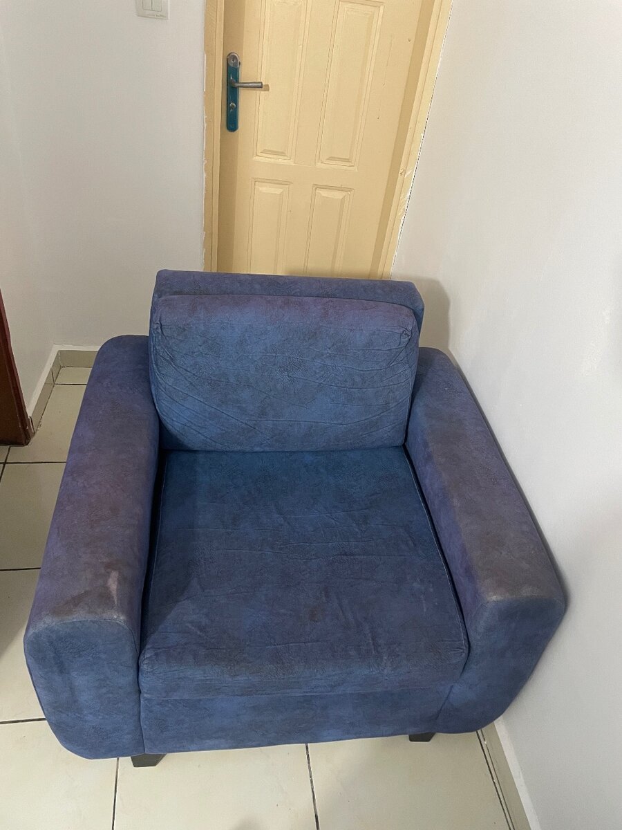 Fauteuil en velours bleu