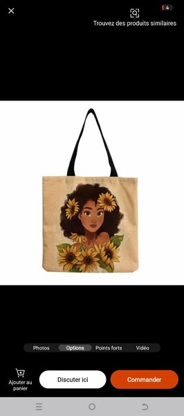 Sac cabas motif floral