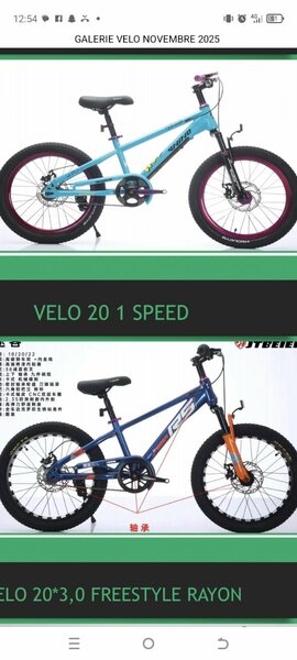 Vélos Enfants Variés Taille 12-20