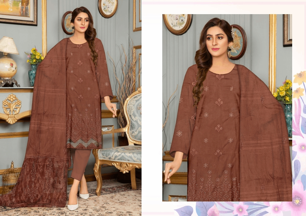 Digital embroidered lawn with fancy dupatta