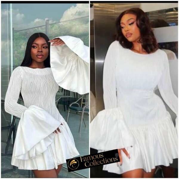 Robe blanche à manches évasées