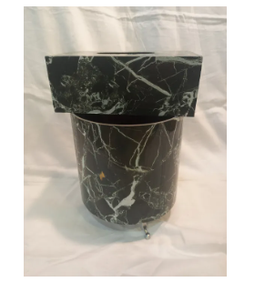 PVC Sheet Tiles Color Wooden Round Dust Bin Set