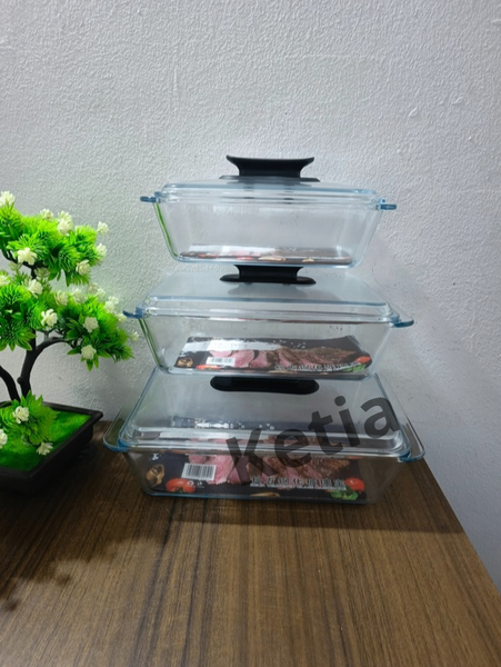 Ensemble de plats de cuisson en verre