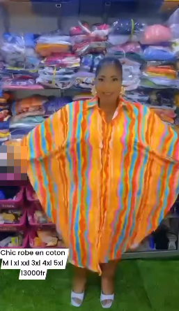 robe à rayures larges orange