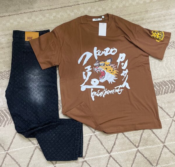 T-shirt Homme marron et cargo