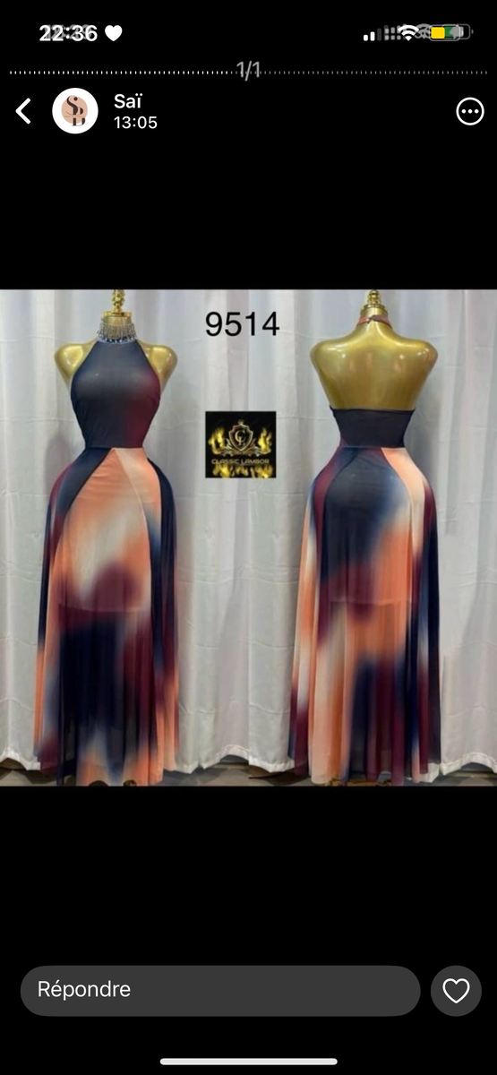 Robe Maxi Éléguante COLORÉE