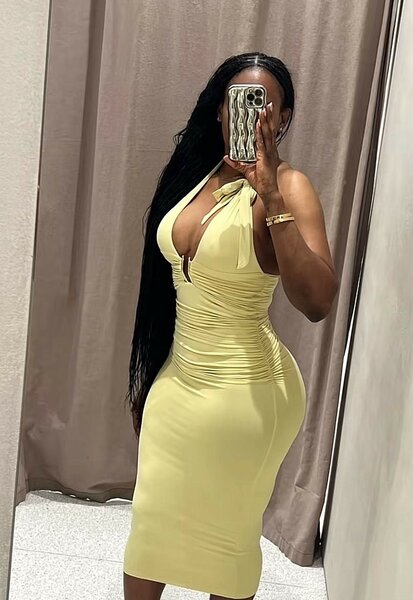 Robe Jaune Évasée Élégante