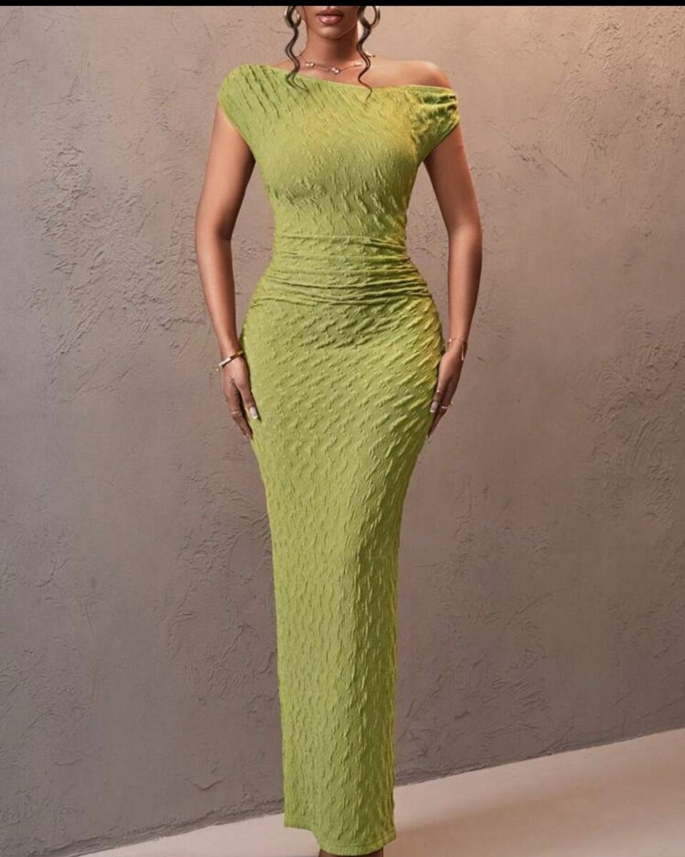 Army Green Textured Dress