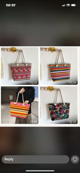 Boho Canvas Tote Bag