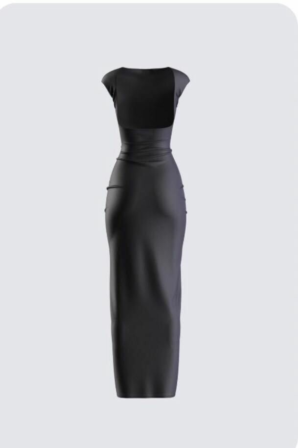 Robe longue élégante asymétrique