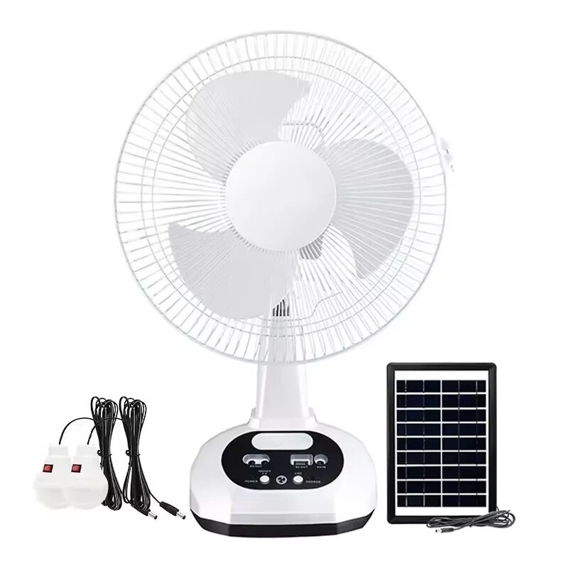 Rechargeable solar fan with light