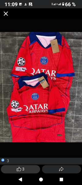 Maillot PSG Homme Qatar Rouge