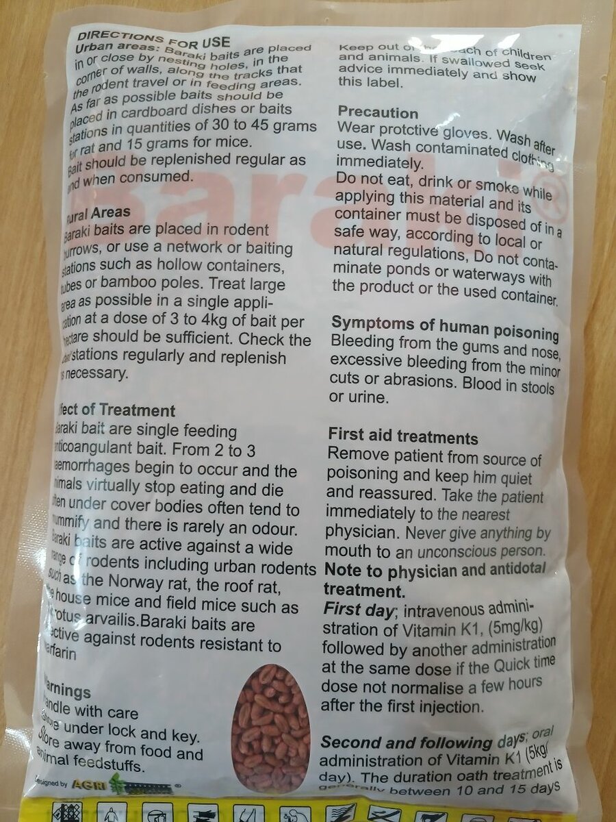 Baraki rodenticide baits