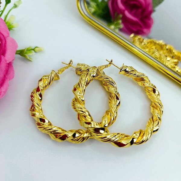 Boucles d'oreilles créoles dorées