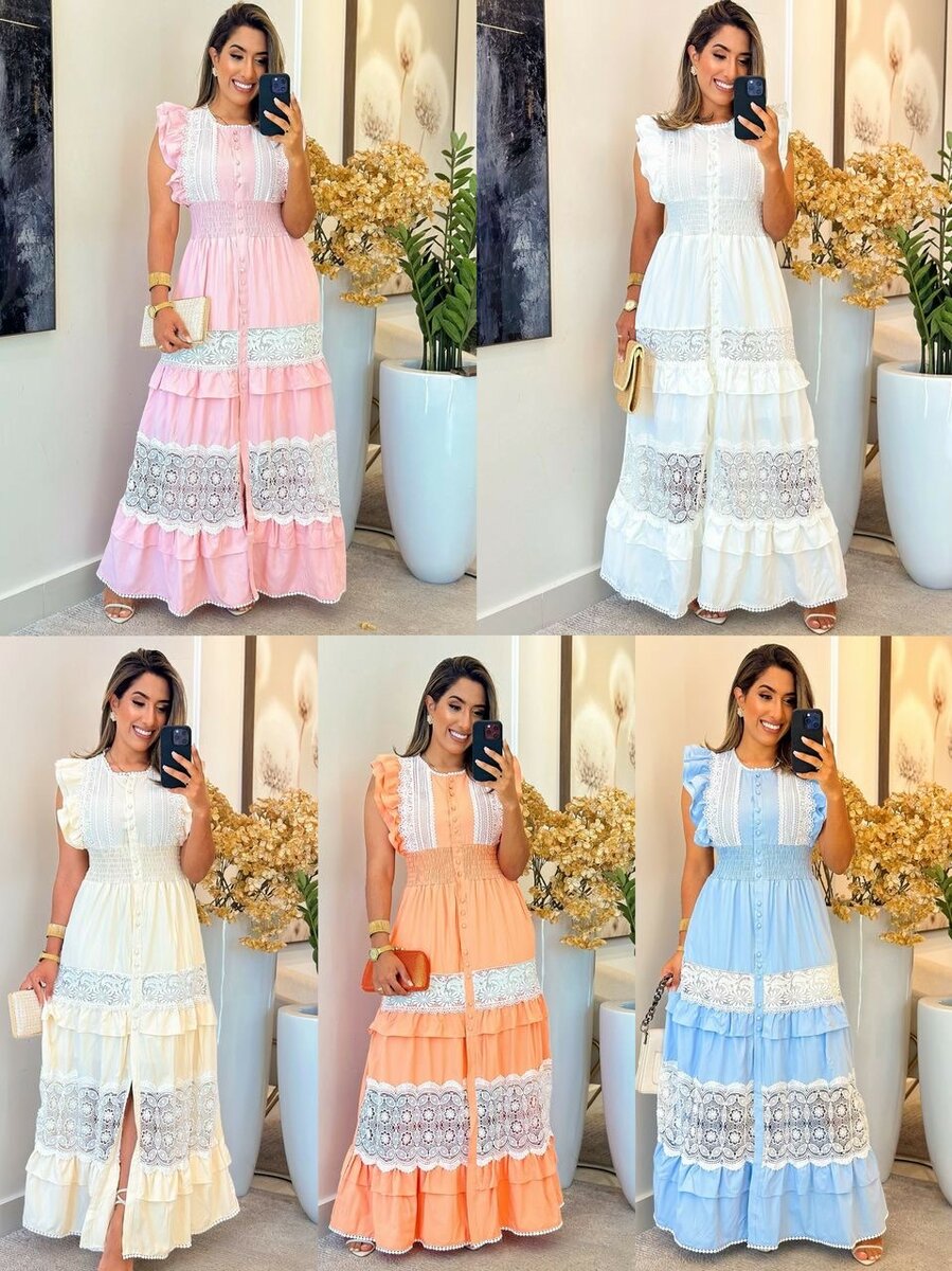 Robe longue bohème en dentelle