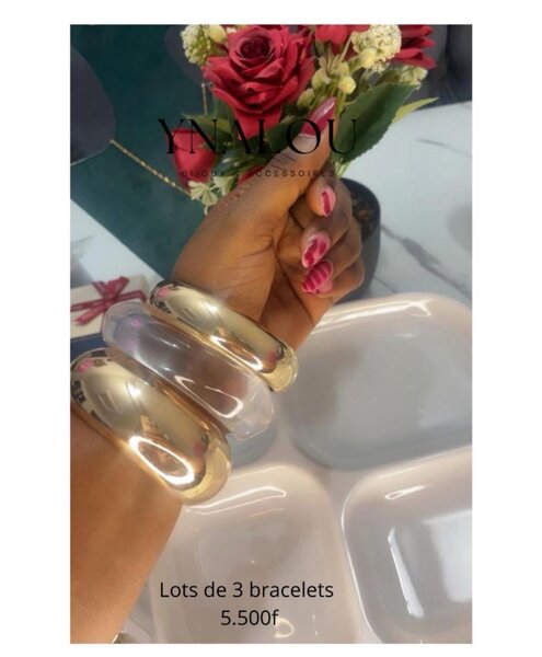 Lot de 3 bracelets en acrylique transparent