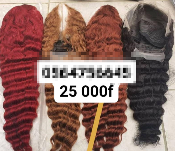 Perruque de cheveux péruviens boucles