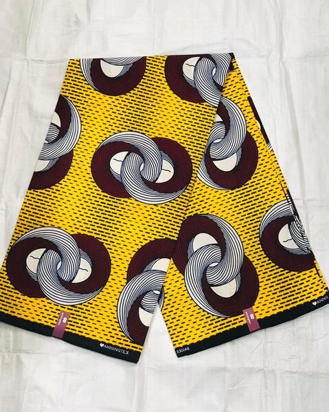 Original Cotton Wax Chitenge Fabric with 6 Yard Print 