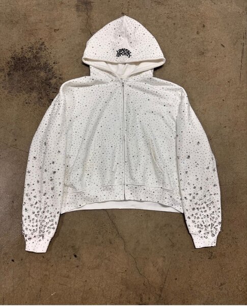 Sweat à capuche strass brillant