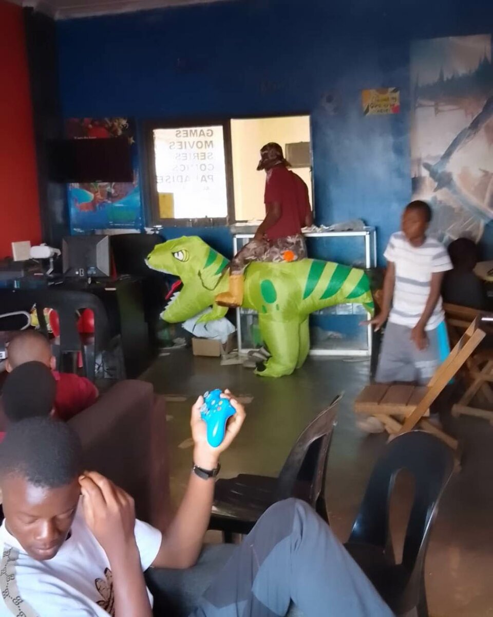 Dino Rider Mascot Costume