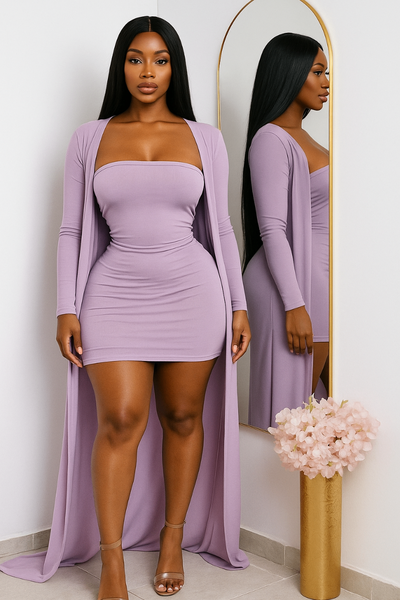 Robe moulante lavande