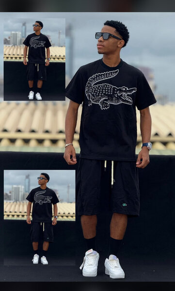 T-shirt homme croco noir