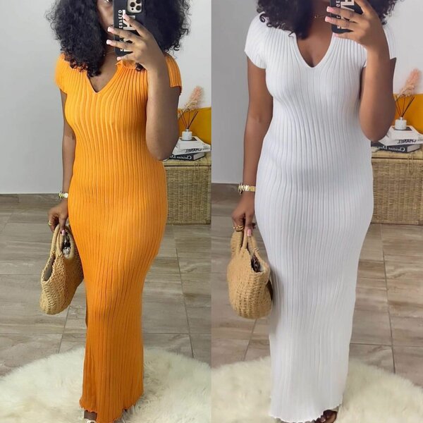 Robe en coton S M L XL XXL blanc noir et marron