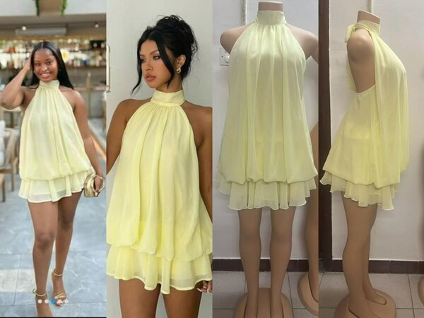 Robe jaune femme été