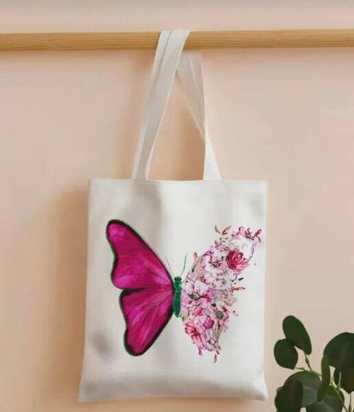Sac main papillon blanc