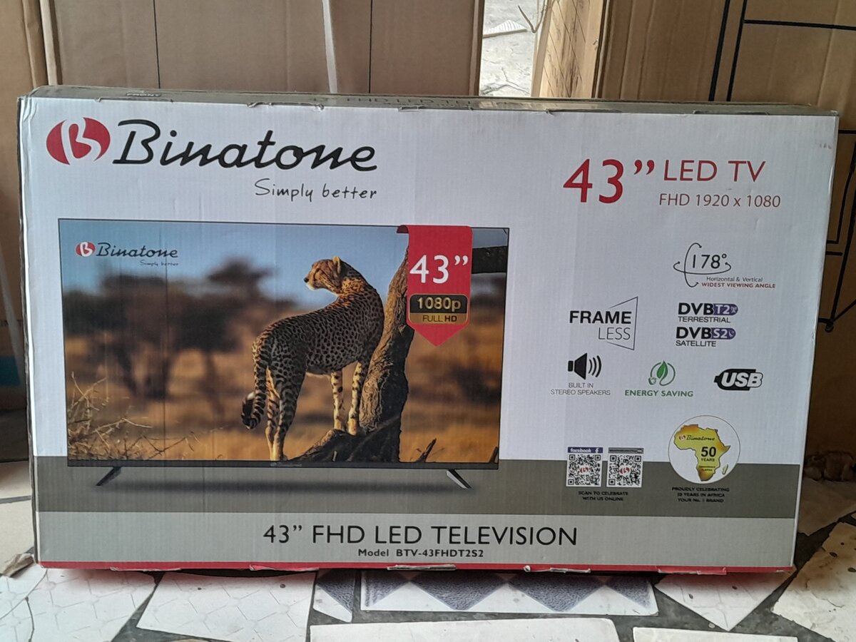 BINATONE 43" LED TV FULLY DIGITAL SATELITE