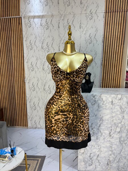 Robe Léopard Satinée Élégante