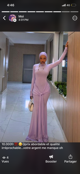 Robe longue élégante violette