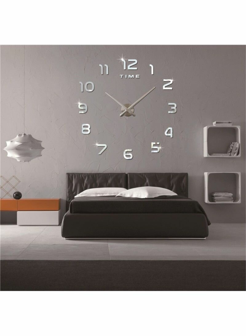 DIY LARGE SIZE 3D MIRROR STICKER WALL CLOCK