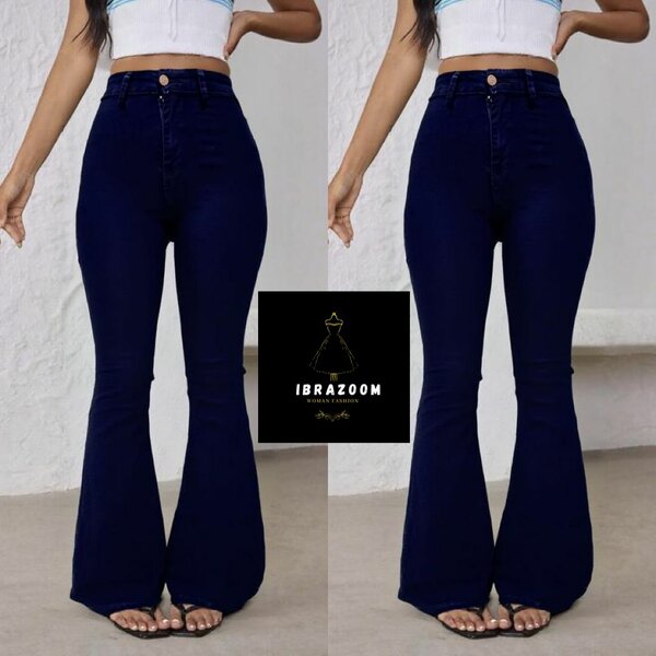 Jean évasé taille haute femme