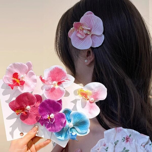 Barrettes fleurs orchidées élégantes
