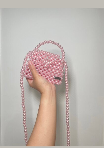 Sac en perles rose chic