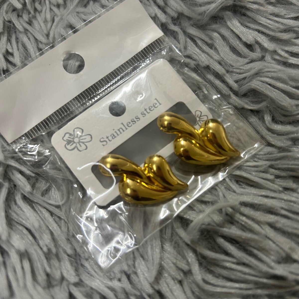 Boucles d'oreilles en acier inoxydable doré