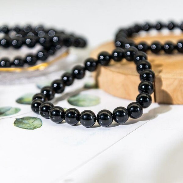 Bracelet en obsidienne noire