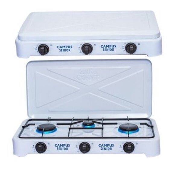 Campus Réchaud à Gaz 3 Feux - Allumage Manuel - Blanc